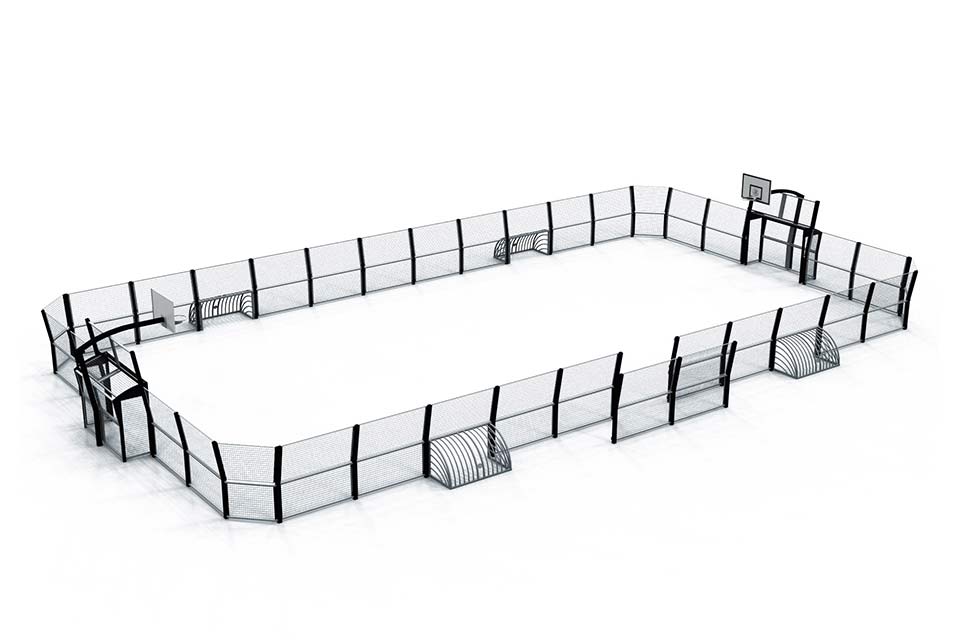 Omnistadium-standardB-13x25 Maquette d'un Omnistadium standard B, sans pares-ballons