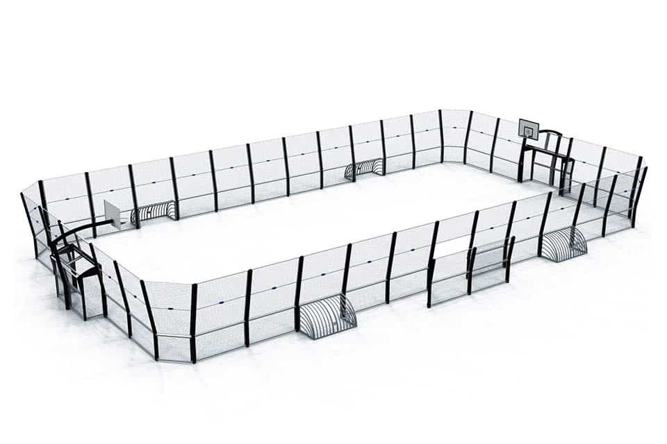 Omnistadium-standardC-13x25 Maquette d'un Omnistadium standard C, avec des Pares-Ballons bas