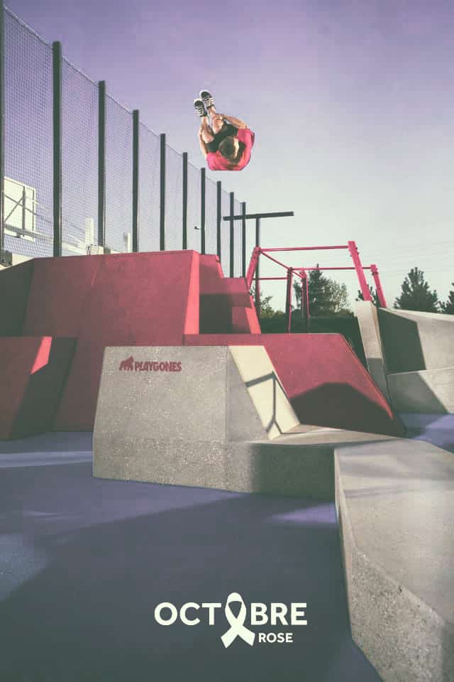 parkour-campagne-sport-octobre-rose. Parkour, le sport santé comme thérapie au cancer