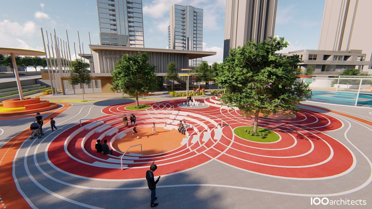 Projection-design-actif-Doodle-park-2 Quand la couleur et les usages ludiques pénètrent la ville